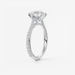Round Pave Cathedral Lab Grown Diamond Engagement Ring