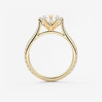 Round Pave Cathedral Lab Grown Diamond Engagement Ring