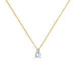 0.15 CT Round Aquamarine Lab Made Diamond- March Birthstone Necklace 1