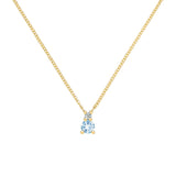 0.15 CT Round Aquamarine Lab Made Diamond- March Birthstone Necklace 1