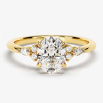 Stunning 1.50 CT Oval Moissanite Engagement Ring with Cluster Design 1