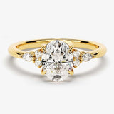 Stunning 1.50 CT Oval Moissanite Engagement Ring with Cluster Design 1