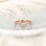 Stunning 0.75 CT Round Moissanite Engagement Ring With Bezel Design 1
