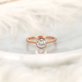 Stunning 0.75 CT Round Moissanite Engagement Ring With Bezel Design 1