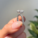 Stunning 3.0 CT Emerald Moissanite Engagement Ring Semi Pave Design 7