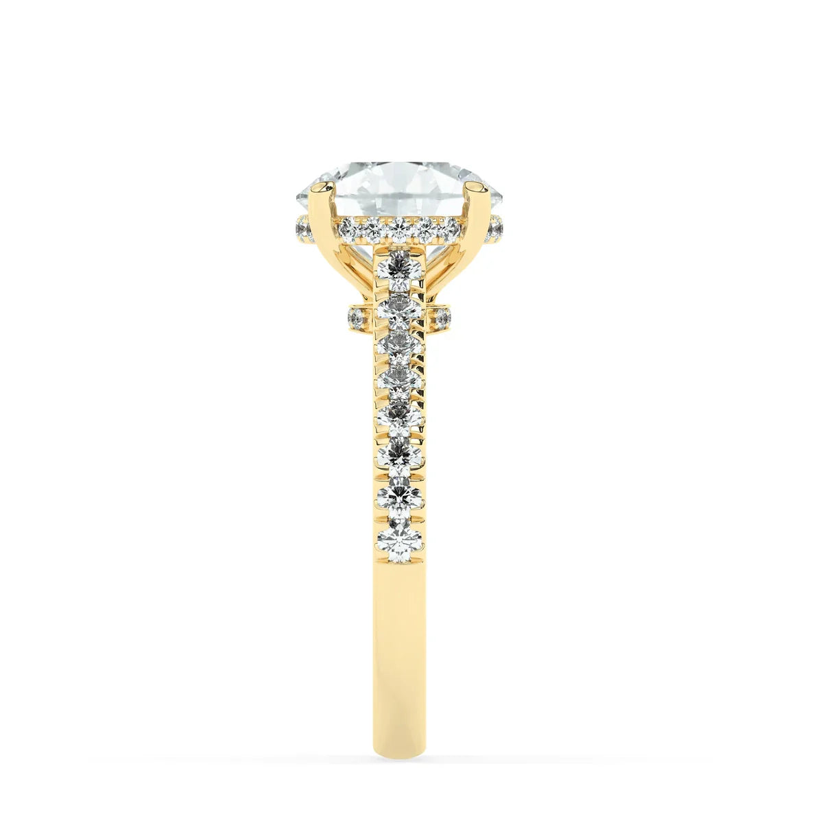 Stunning 3.0 CT Round Moissanite Engagement Ring with Double Hidden Halo & Pave Design 5