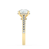 Stunning 3.0 CT Round Moissanite Engagement Ring with Double Hidden Halo & Pave Design 5