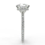 Stunning 2.0 CT Round Moissanite Engagement Ring with Double Hidden Halo & Pave Design 6