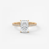 Radiant Pave Lab Grown Diamond Engagement Ring