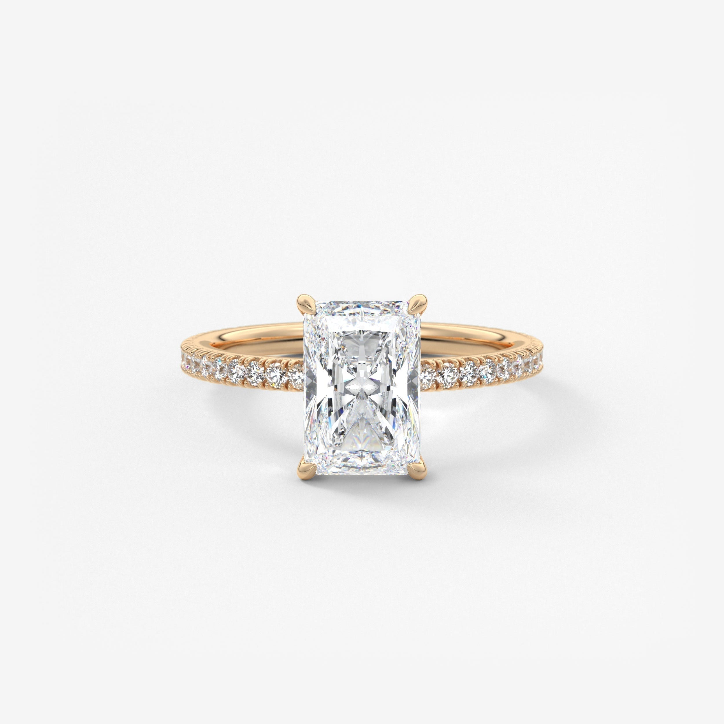 Radiant Pave Lab Grown Diamond Engagement Ring
