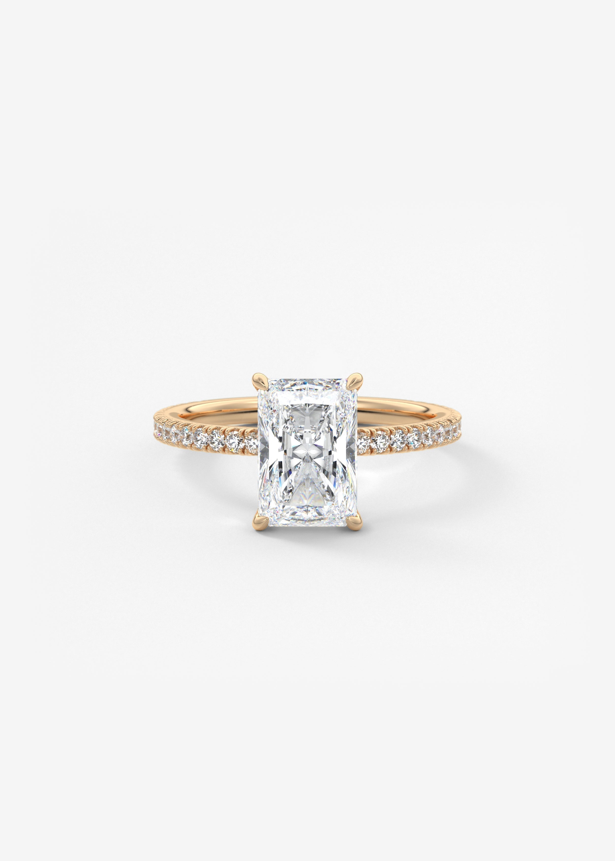 Radiant Pave Lab Grown Diamond Engagement Ring