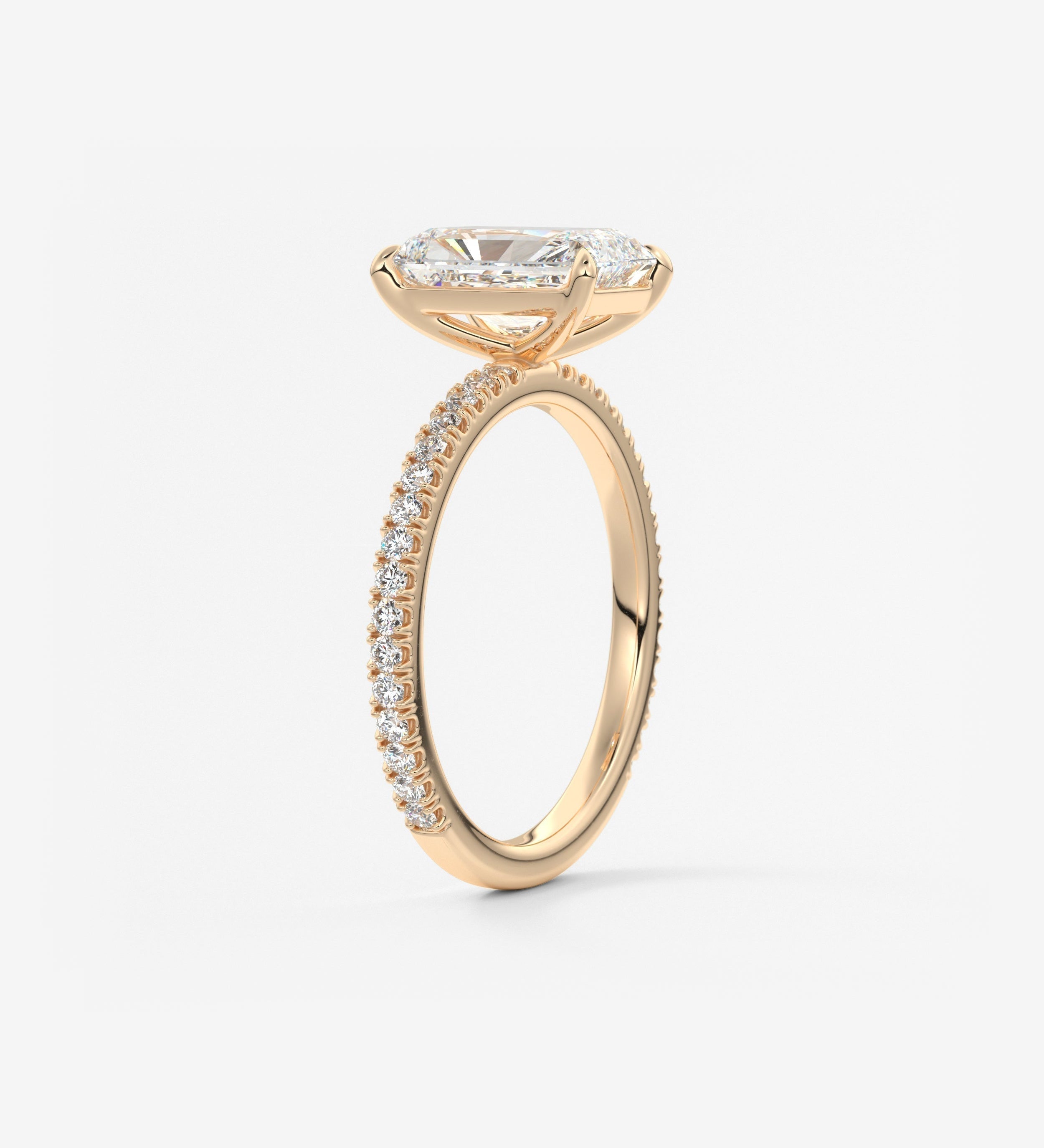 Radiant Pave Lab Grown Diamond Engagement Ring