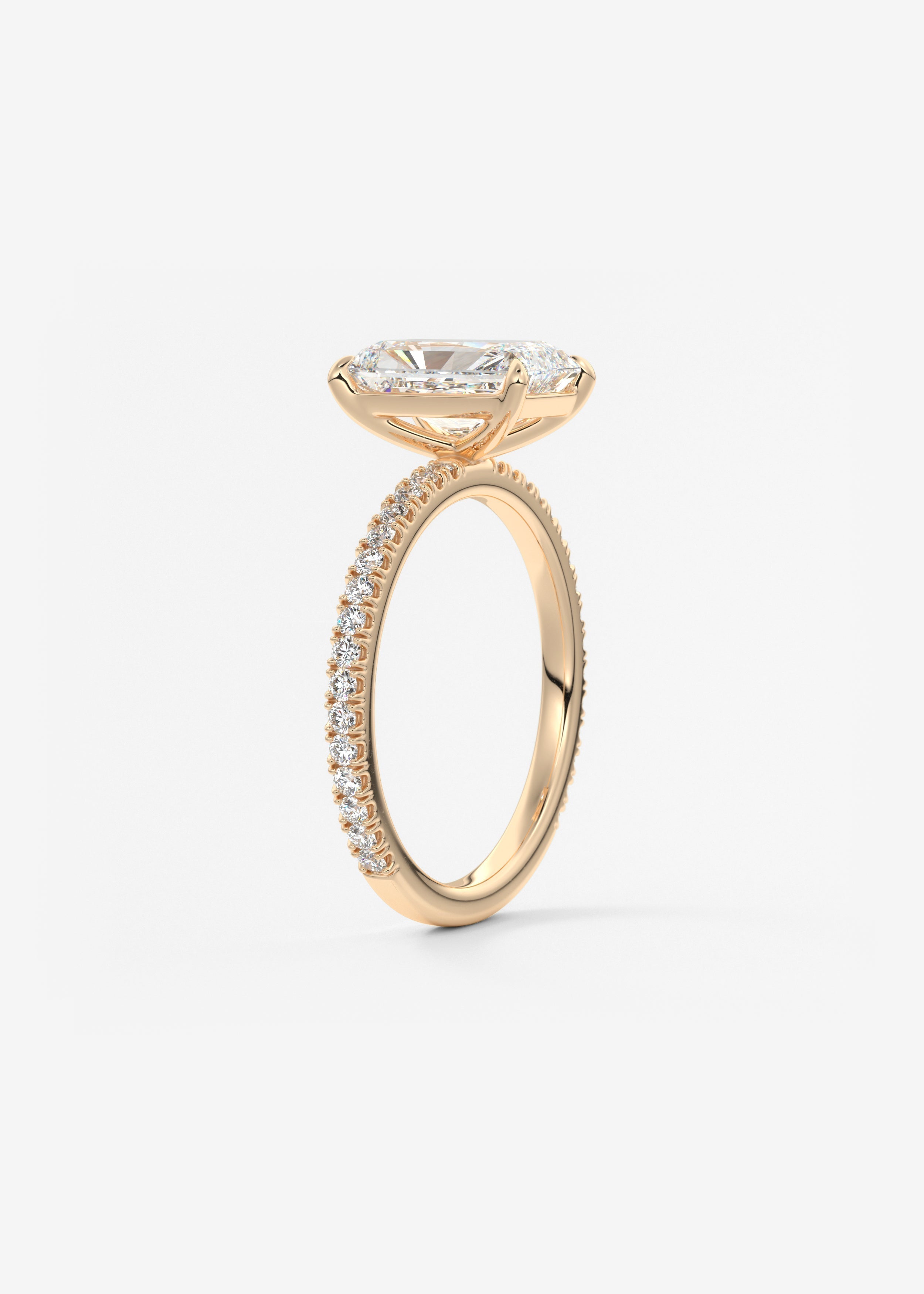 Radiant Pave Lab Grown Diamond Engagement Ring