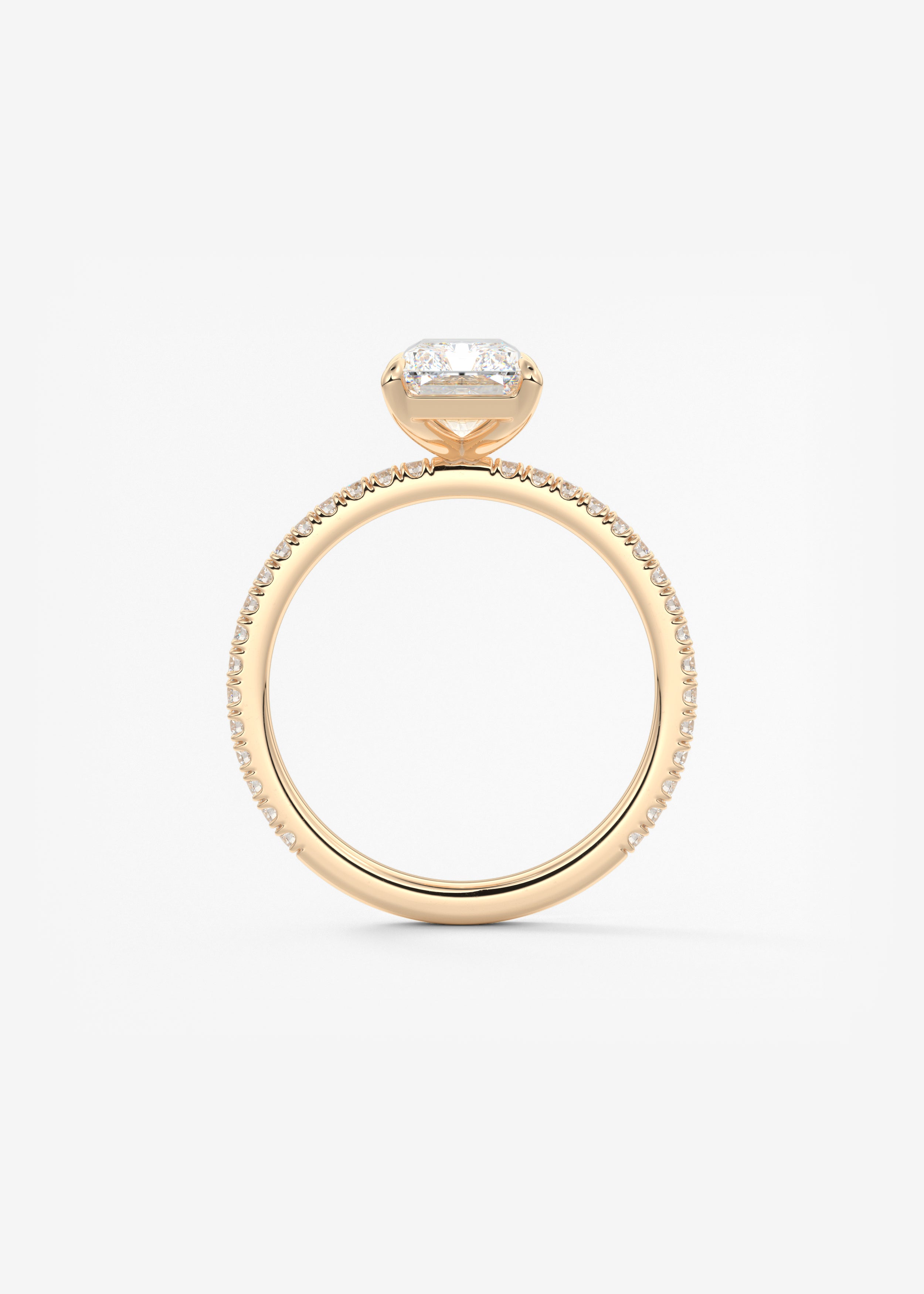 Radiant Pave Lab Grown Diamond Engagement Ring