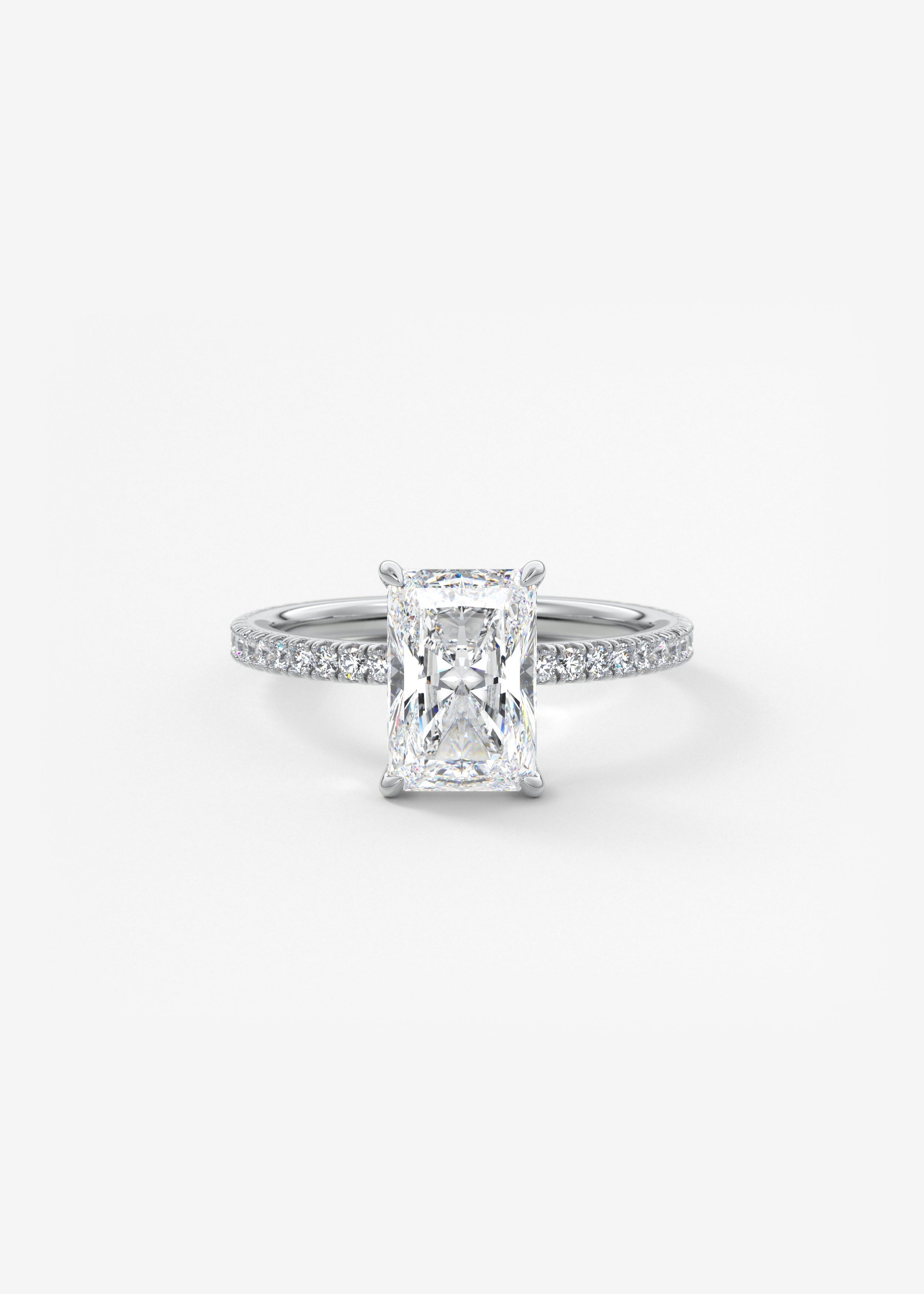 Radiant Pave Lab Grown Diamond Engagement Ring