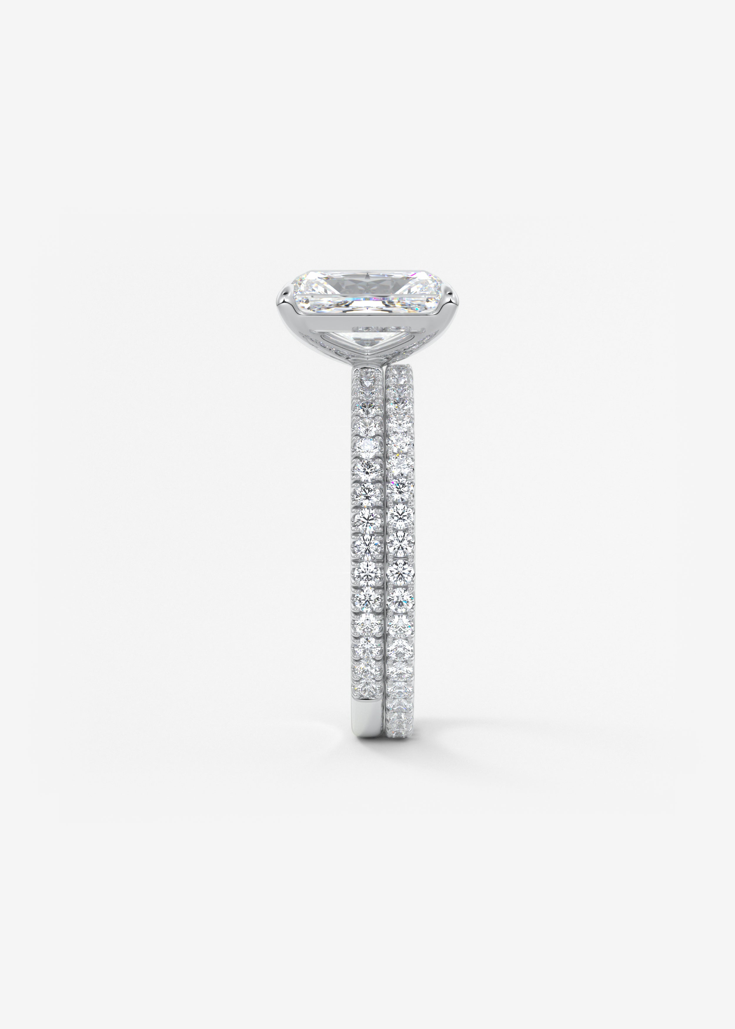 Radiant Pave Lab Grown Diamond Engagement Ring