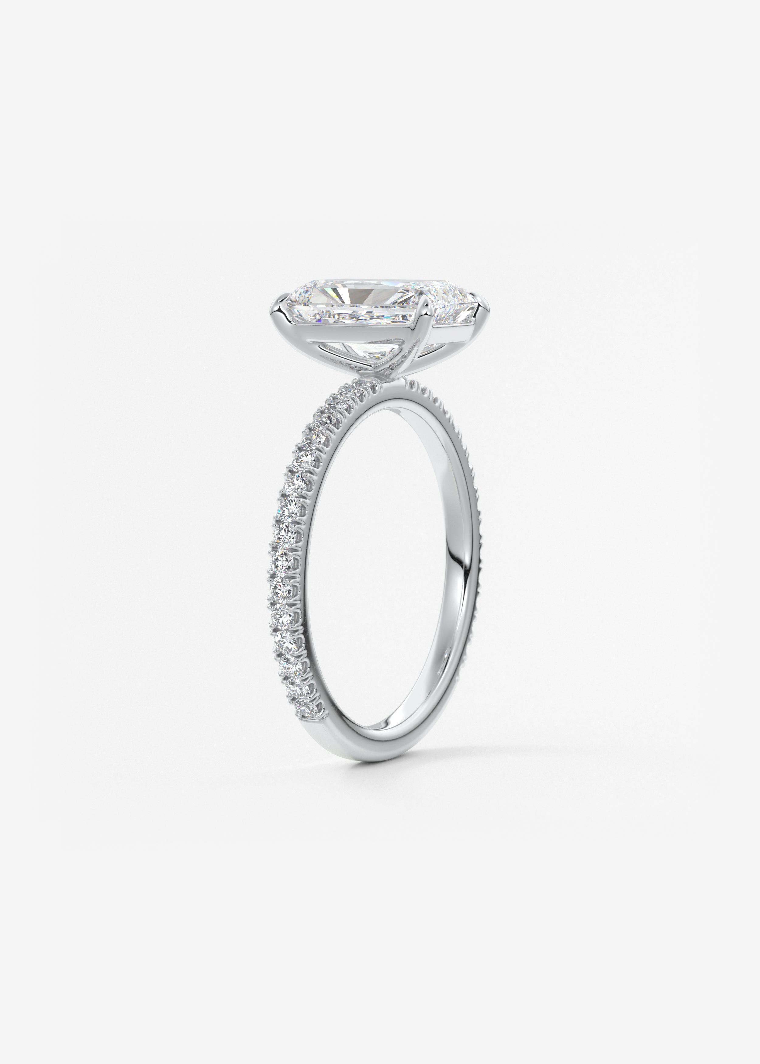 Radiant Pave Lab Grown Diamond Engagement Ring
