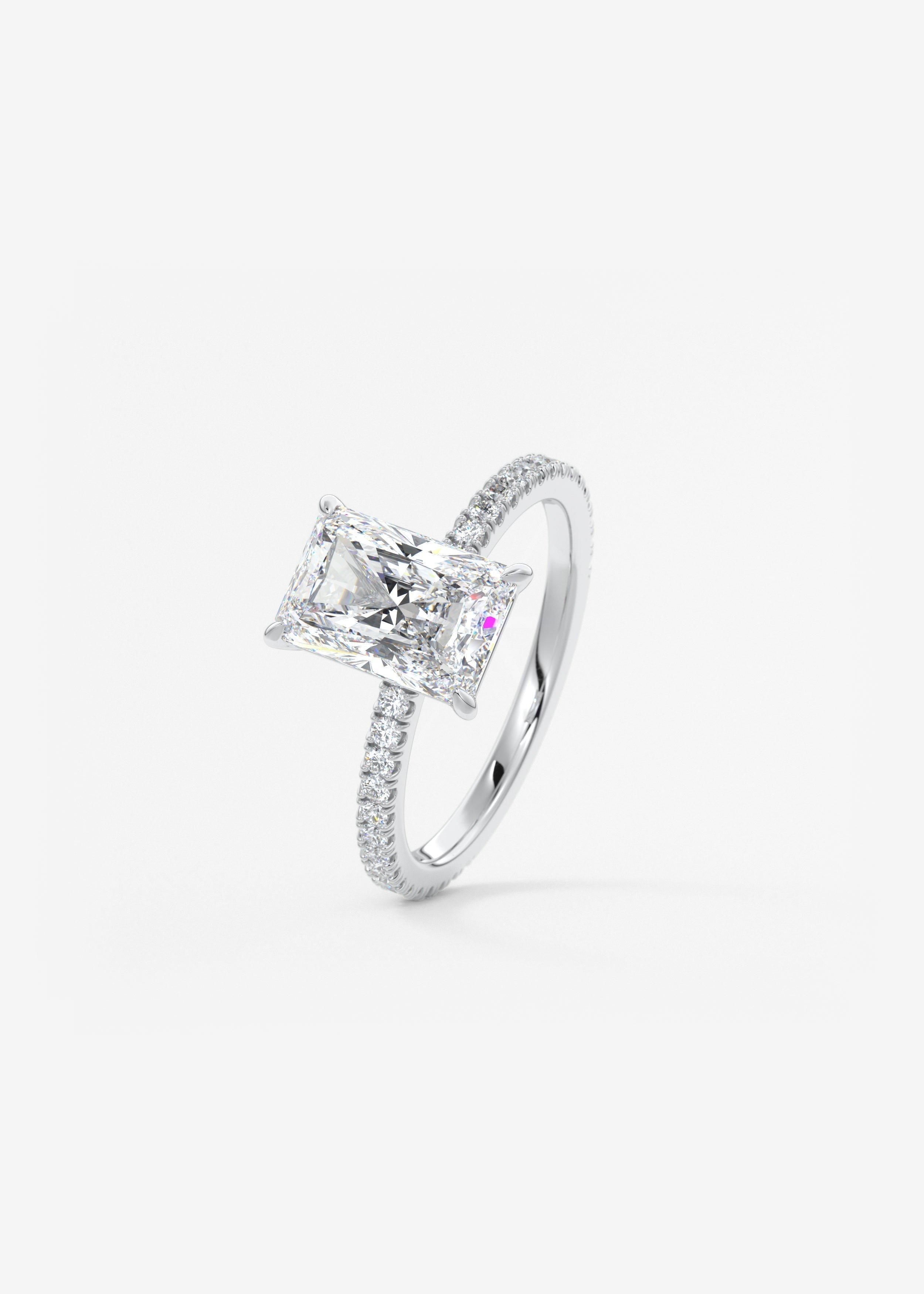 Radiant Pave Lab Grown Diamond Engagement Ring