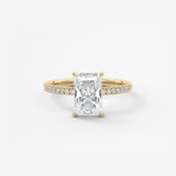 Radiant Pave Lab Grown Diamond Engagement Ring