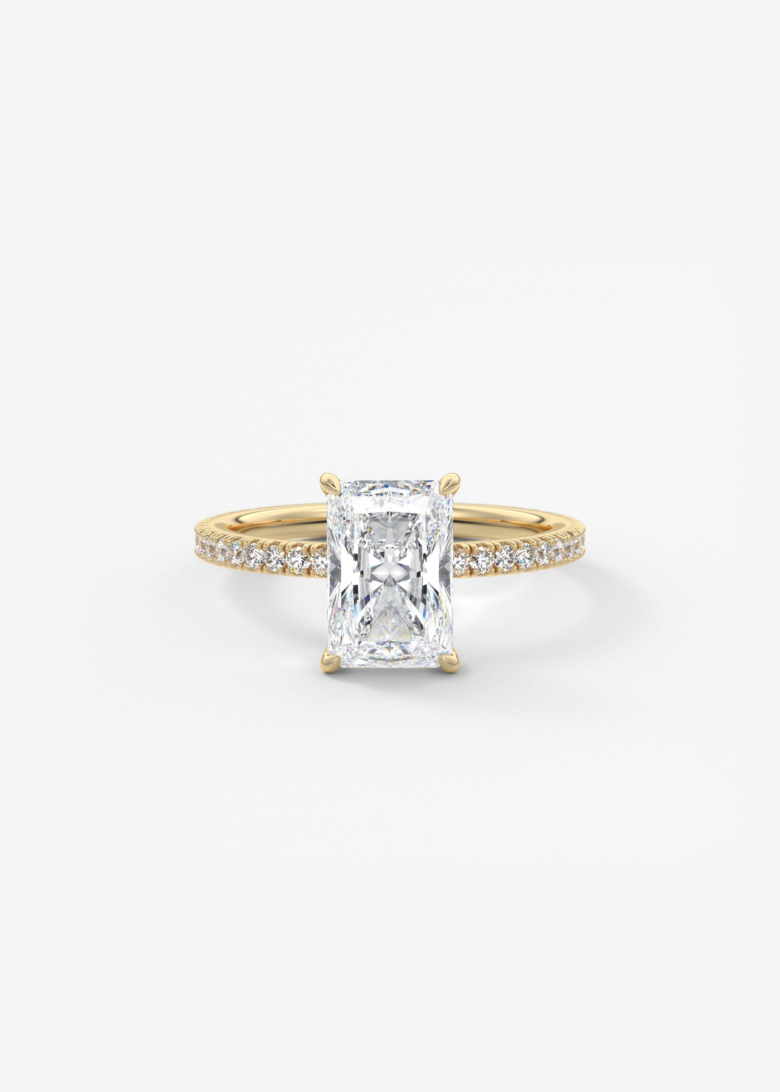 Radiant Pave Lab Grown Diamond Engagement Ring