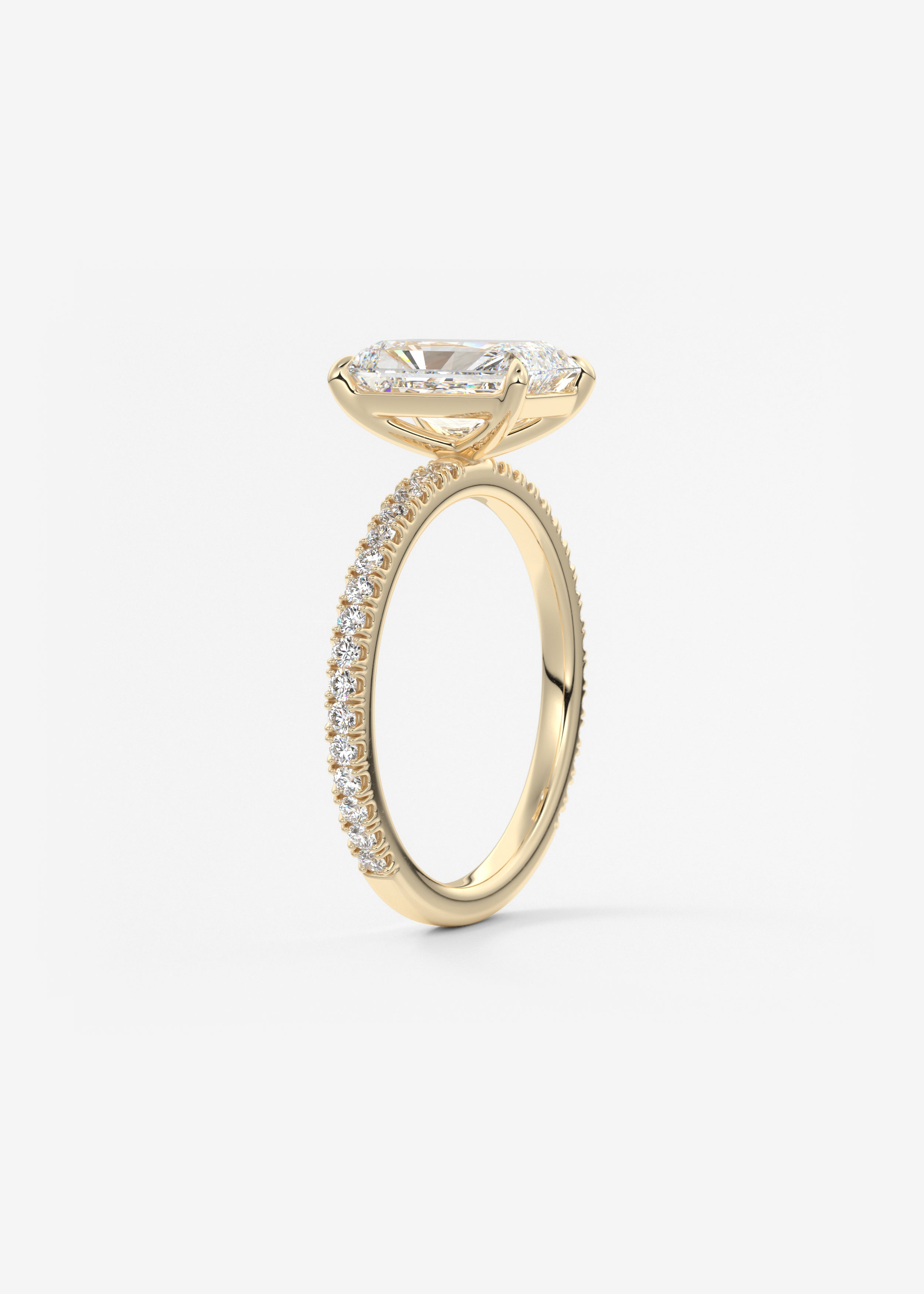 Radiant Pave Lab Grown Diamond Engagement Ring