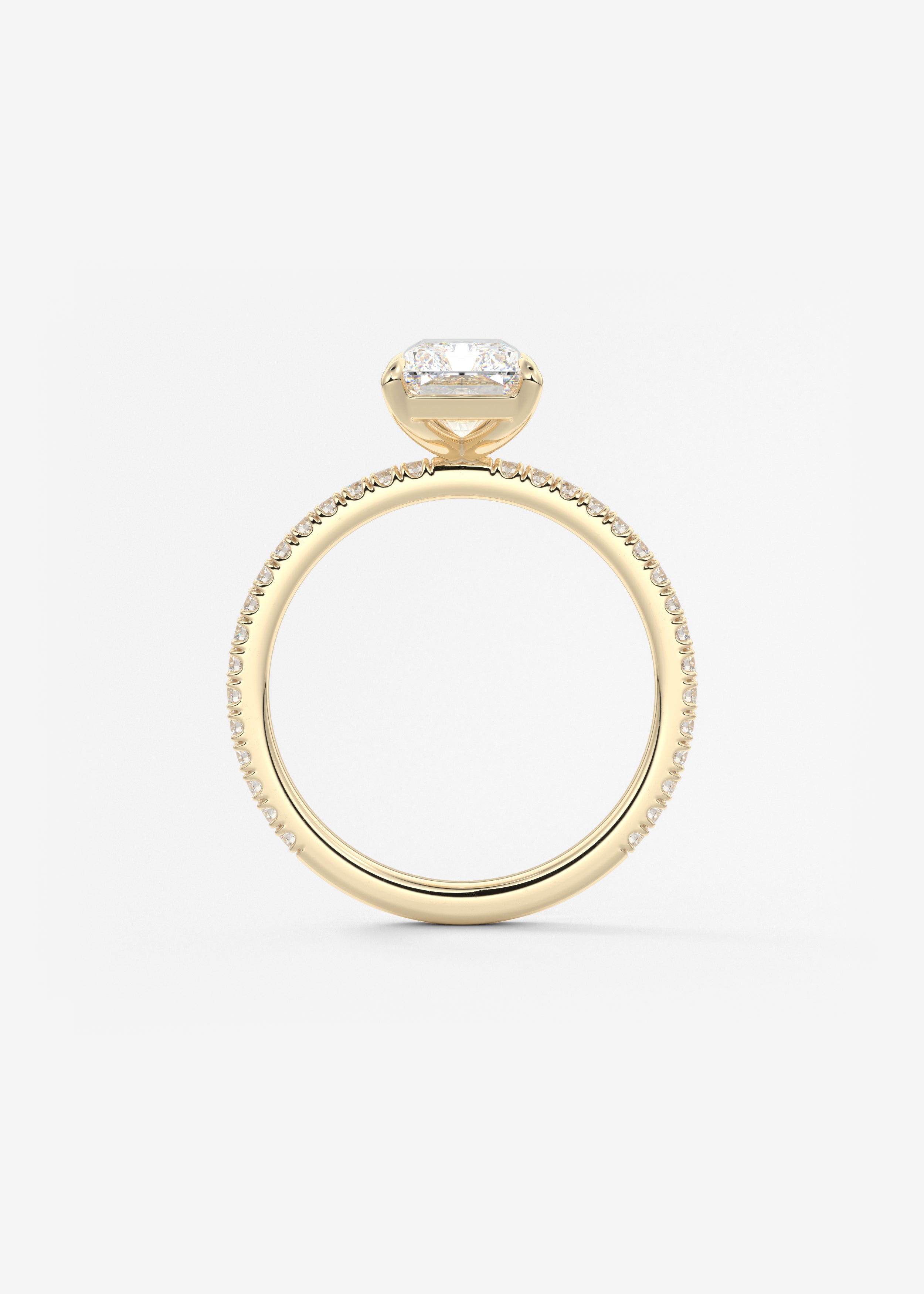 Radiant Pave Lab Grown Diamond Engagement Ring