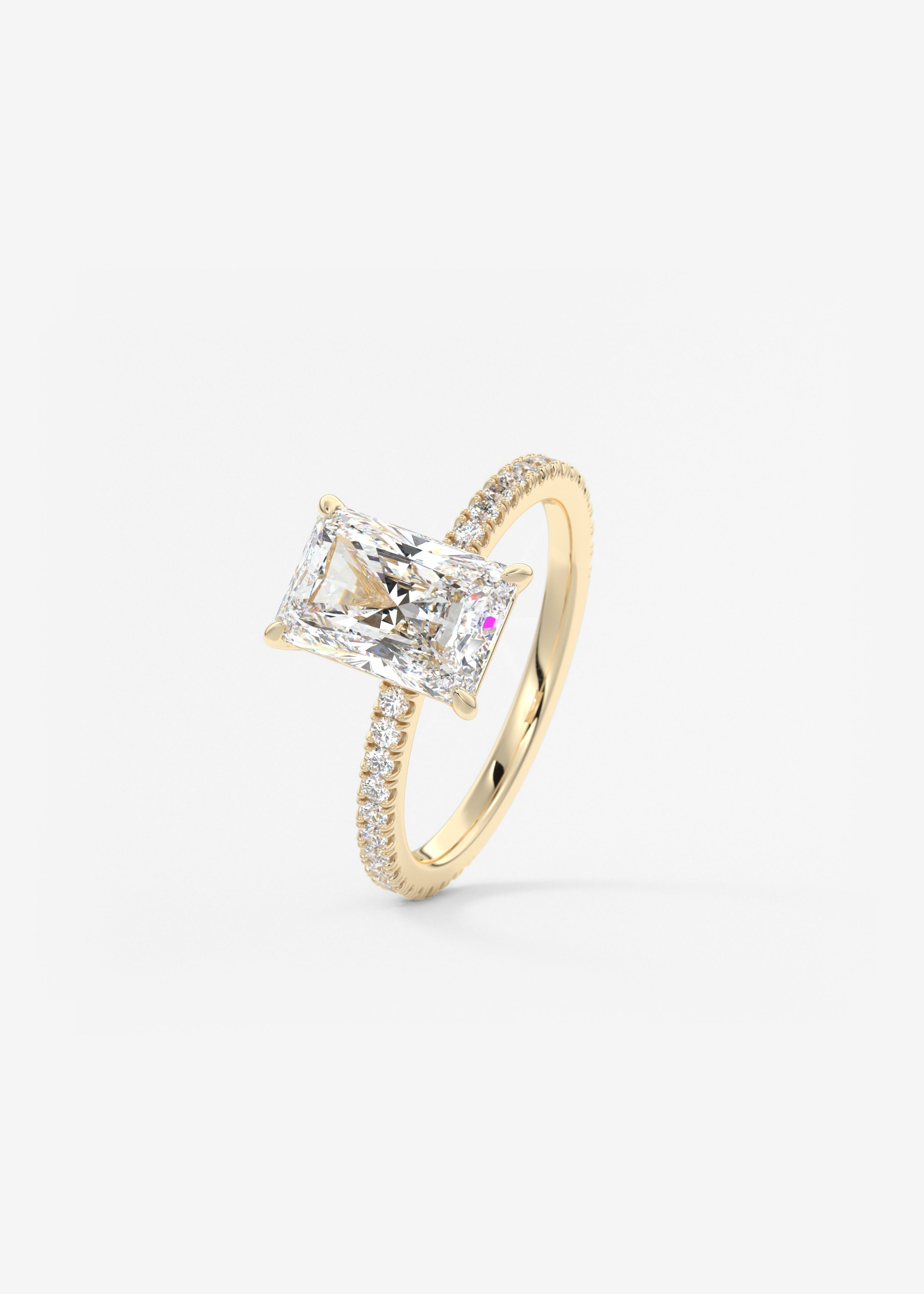 Radiant Pave Lab Grown Diamond Engagement Ring