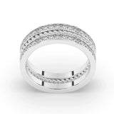 Delicate 0.90 TCW Moissanite Two Row Men's Wedding Band with Round Cut Stones in Solid Gold 2