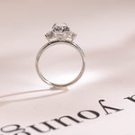 Stunning 1.0 - 2.0 CT Pear Moissanite Engagement Ring with Cluster Design 5