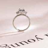 Stunning 1.0 - 2.0 CT Pear Moissanite Engagement Ring with Cluster Design 5