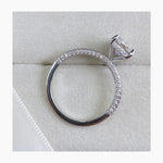 Stunning 2.5 CT Radiant Moissanite Engagement Ring with Pave and Hidden Halo Designs 6