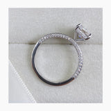 Stunning 2.5 CT Radiant Moissanite Engagement Ring with Pave and Hidden Halo Designs 6