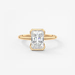 Radiant Half Bezel Lab Grown Diamond Engagement Ring