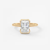 Radiant Half Bezel Lab Grown Diamond Engagement Ring