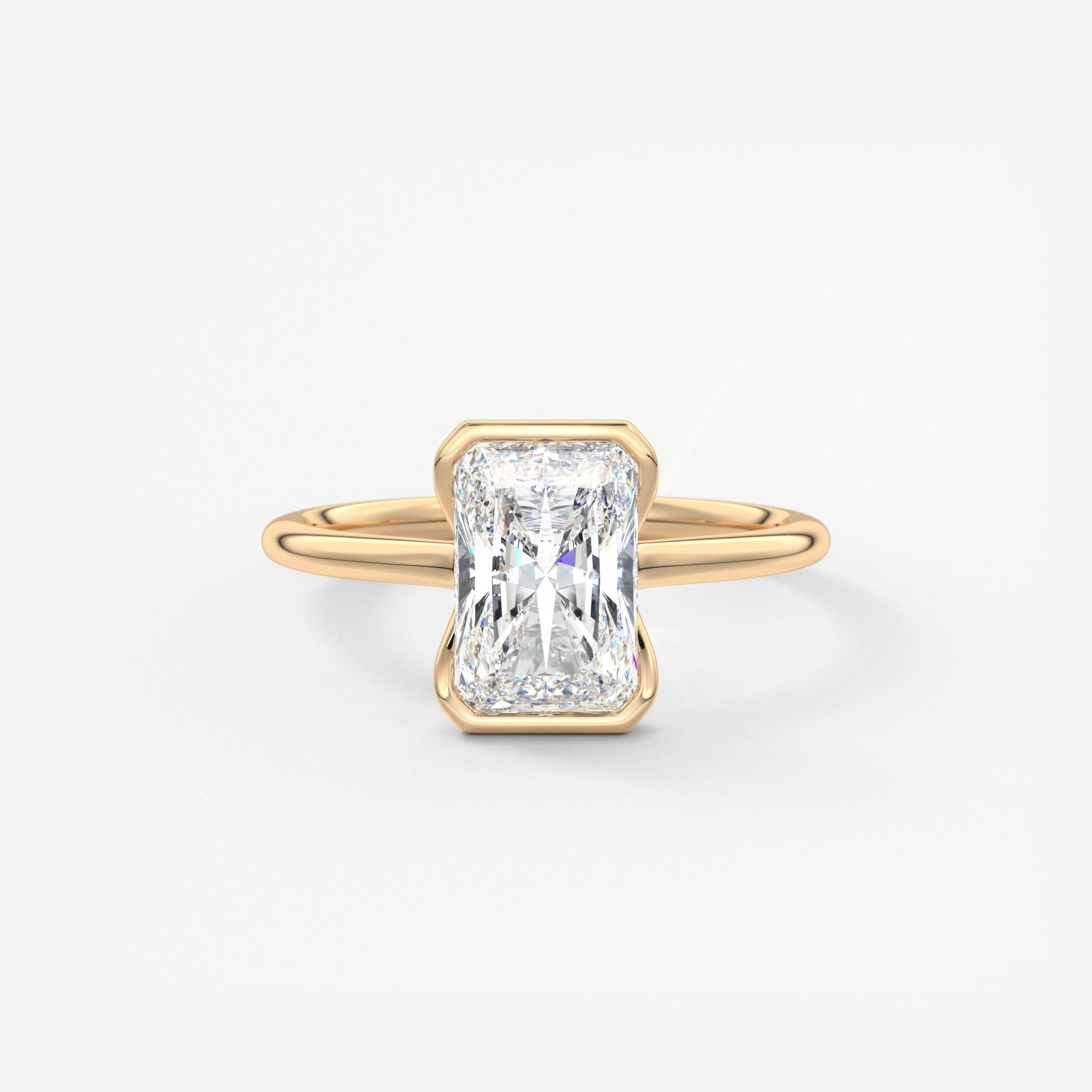 Radiant Half Bezel Lab Grown Diamond Engagement Ring