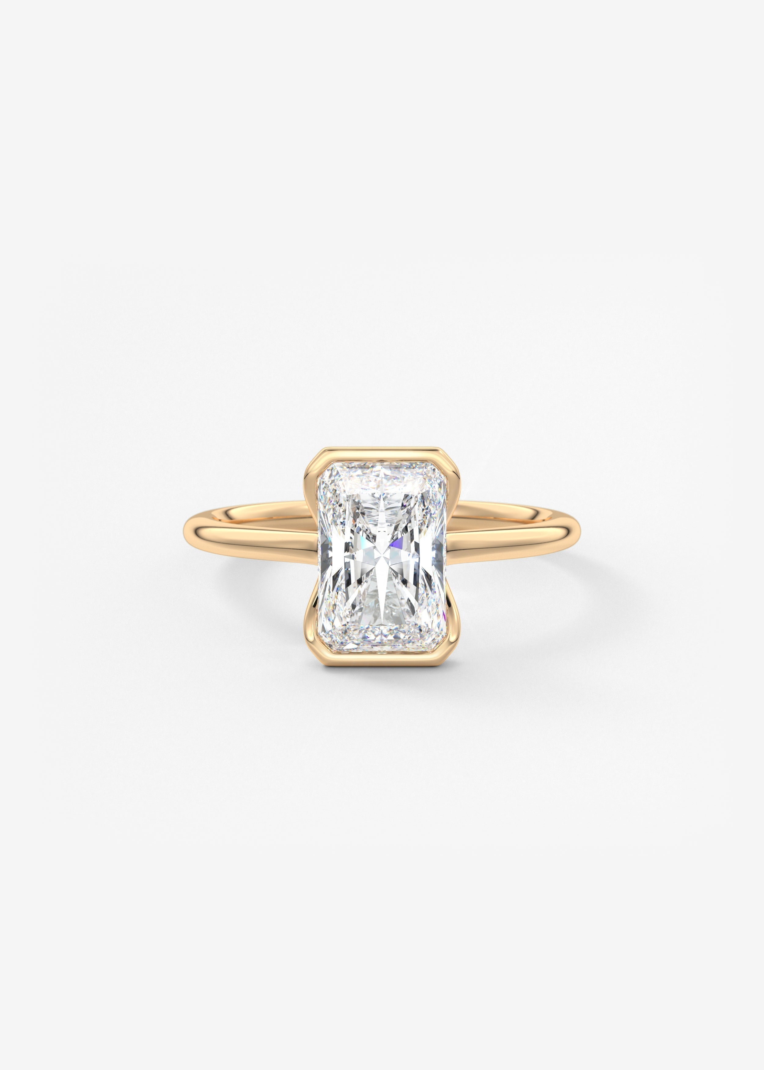 Radiant Half Bezel Lab Grown Diamond Engagement Ring