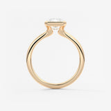 Radiant Half Bezel Lab Grown Diamond Engagement Ring