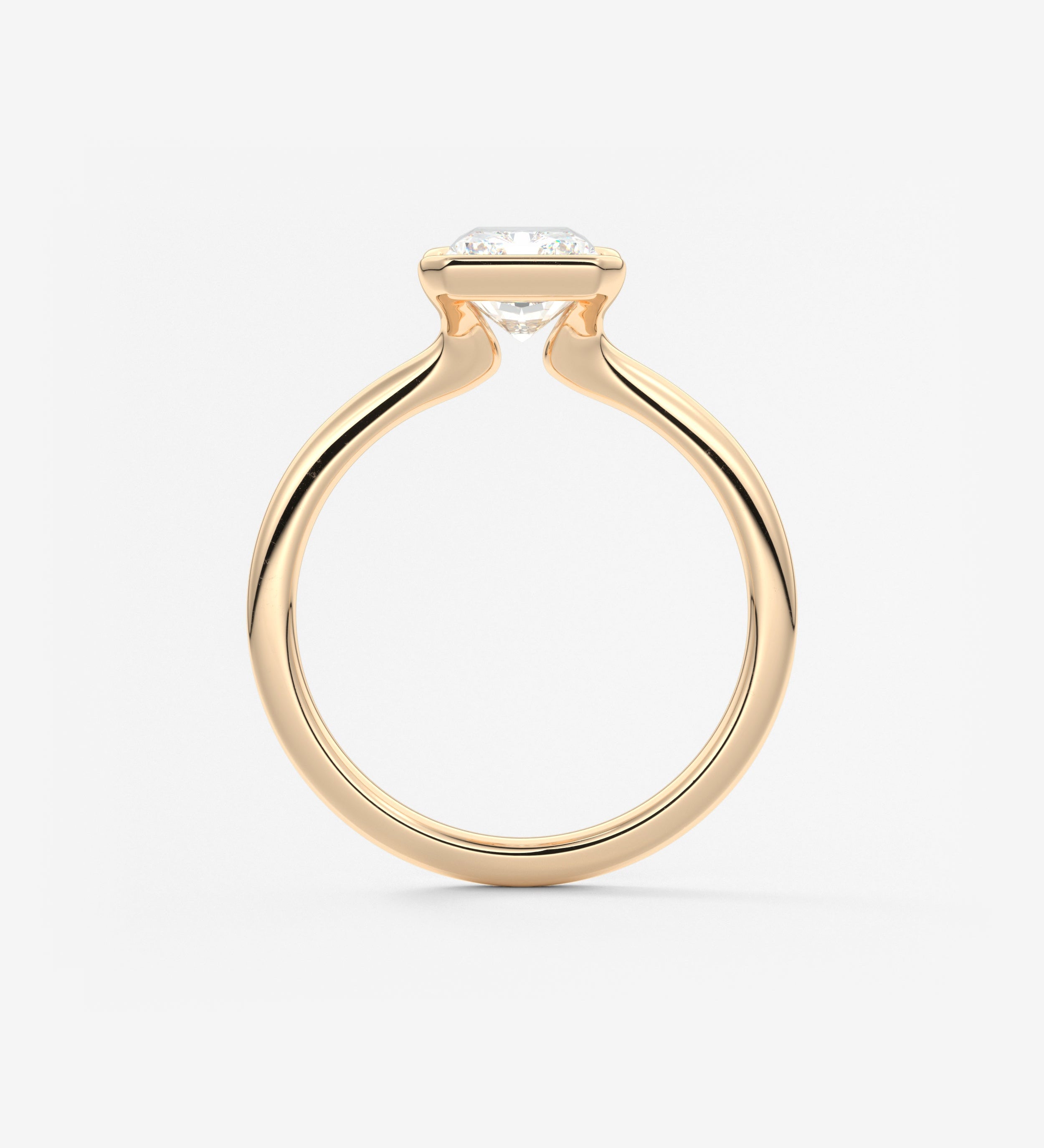 Radiant Half Bezel Lab Grown Diamond Engagement Ring