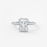 Radiant Half Bezel Lab Grown Diamond Engagement Ring