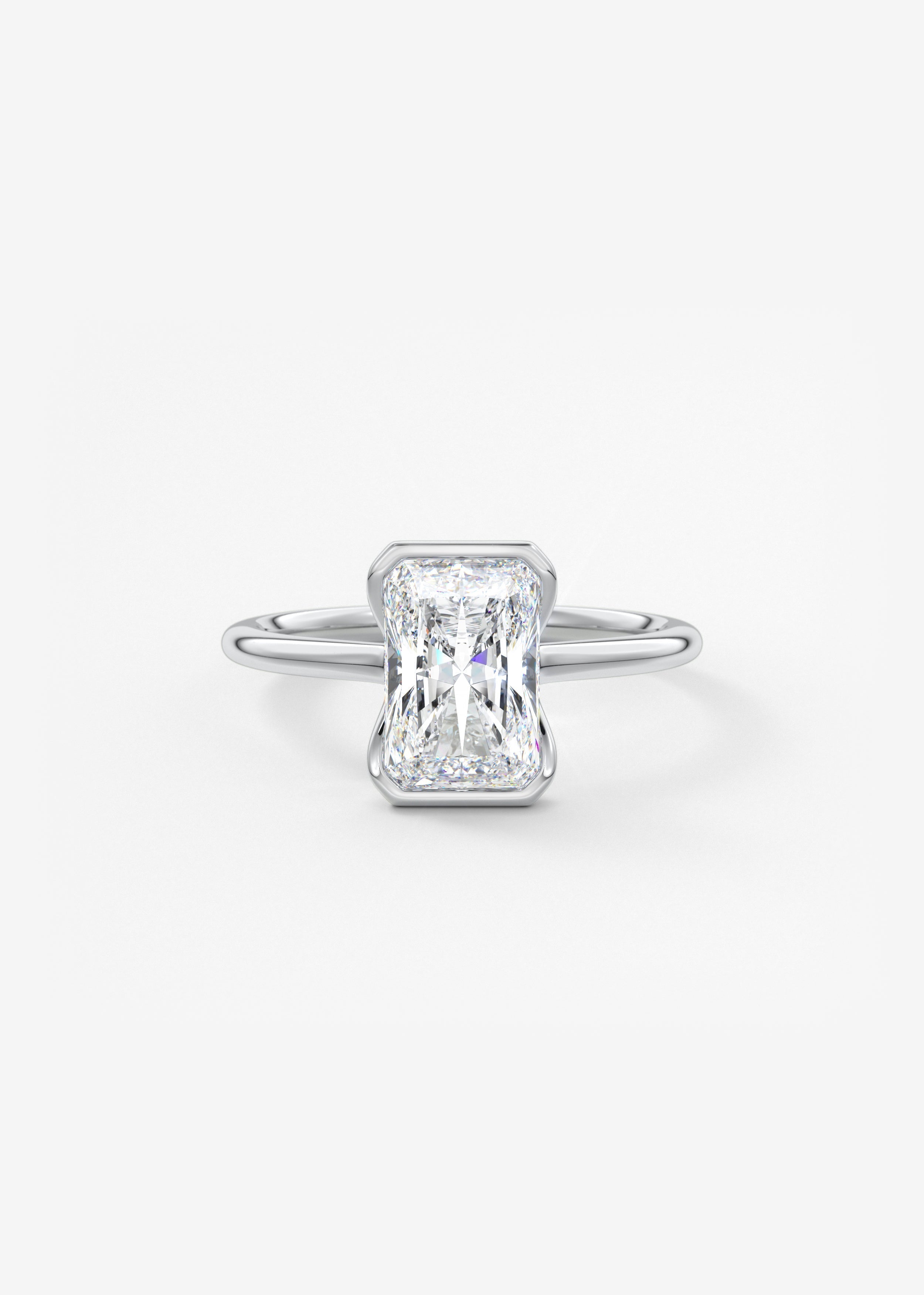 Radiant Half Bezel Lab Grown Diamond Engagement Ring