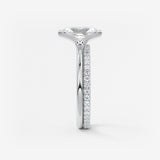 Radiant Half Bezel Lab Grown Diamond Engagement Ring