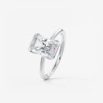 Radiant Half Bezel Lab Grown Diamond Engagement Ring