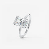Radiant Half Bezel Lab Grown Diamond Engagement Ring