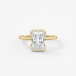 Radiant Half Bezel Lab Grown Diamond Engagement Ring