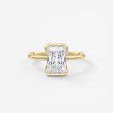 Radiant Half Bezel Lab Grown Diamond Engagement Ring