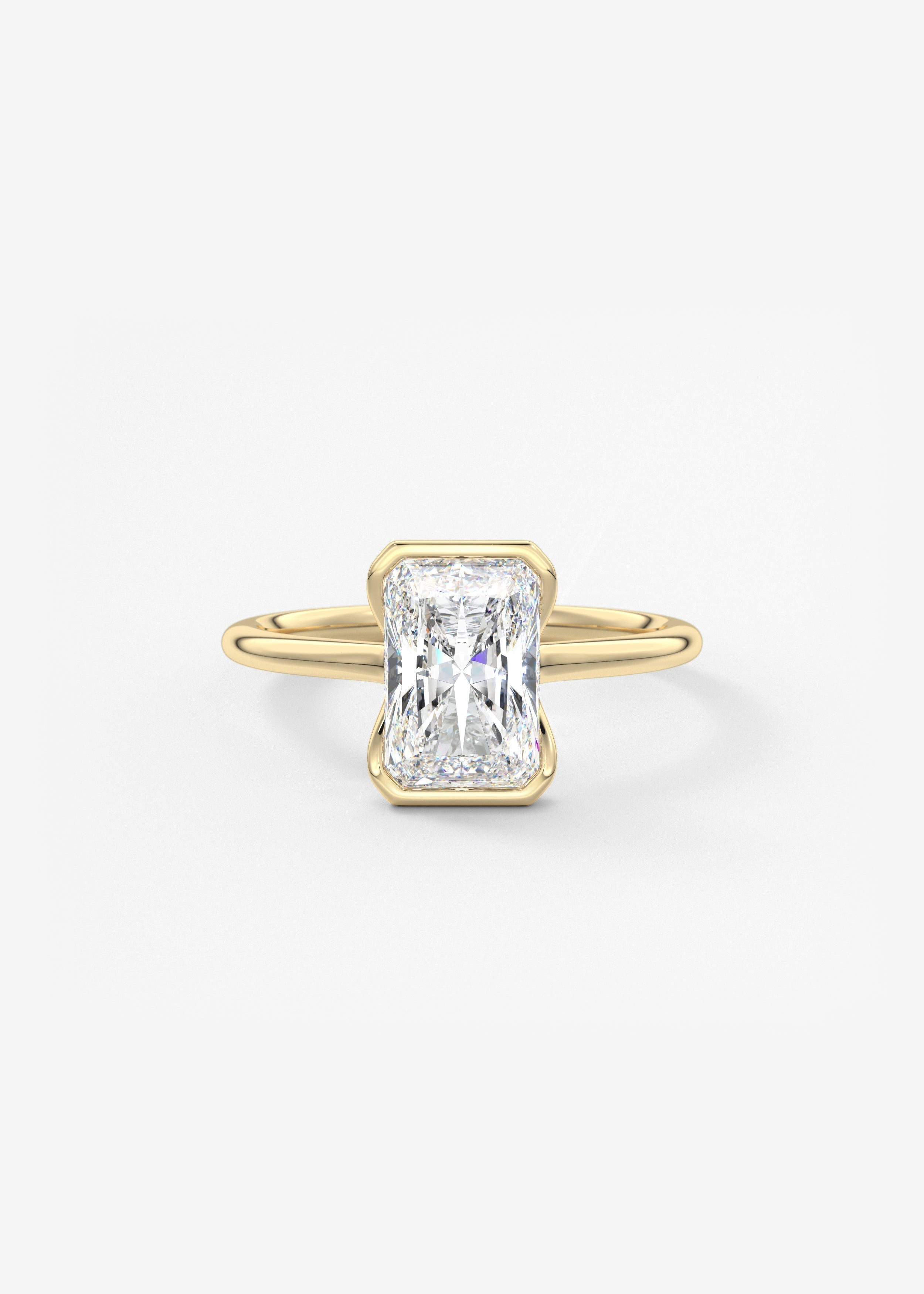 Radiant Half Bezel Lab Grown Diamond Engagement Ring