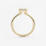 Radiant Half Bezel Lab Grown Diamond Engagement Ring