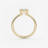 Radiant Half Bezel Lab Grown Diamond Engagement Ring