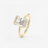 Radiant Half Bezel Lab Grown Diamond Engagement Ring