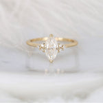 Stunning 1 CT Marquise Moissanite Engagement Ring With Cluster Design 1